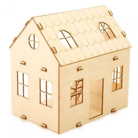 Дървена малка къща за кукли