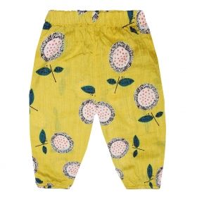 Baby drop crotch pants in fun flower print