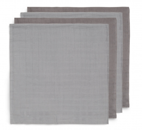 Комплект малки муселинови кърпи - бурено сиво, 4 броя