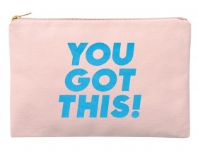 " You Got This" - голям несесер-чанта от естествено розово платно