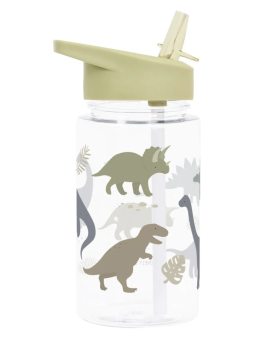 Детска бутилка със сламка - динозаври