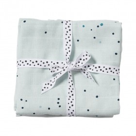 Burp cloth 2-pack Dreamy dots Blue